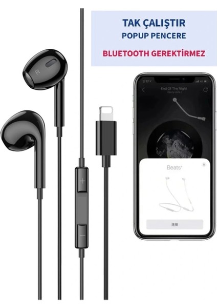 Iphone 14/13/12/11/xs/x/7/8 Serileri Uyumlu Iphone Kablolu Kulaklık Konnektörlü (Tak Çalıştır)
