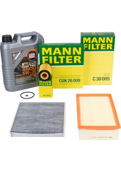Volkswagen Tiguan 2016 Model Sonrası 2.0 Tdı Periyodik Bakım Seti Mann Marka Liqui Moly Motor Yağlı