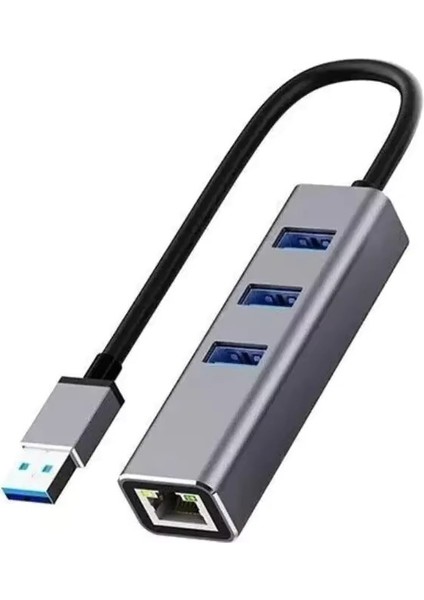 USB 3.0 Gigabit Ethernet Adaptör + 3 Port USB 3.0 Hub – 4 In 1 Çoklayıcı