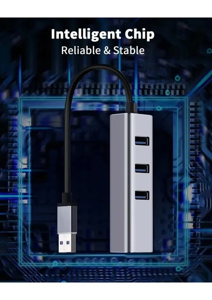 USB 3.0 Gigabit Ethernet Adaptör + 3 Port USB 3.0 Hub – 4 In 1 Çoklayıcı fiyatları