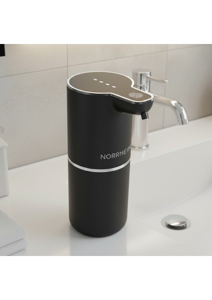 Linaren Ir Sensörlü - Şarjlı - 4 Farklı Seviyeli - Geniş Hazne & Ipx6 Dayanıklılık Sertifikalı Köpük Sıvı Sabunluk - Siyah