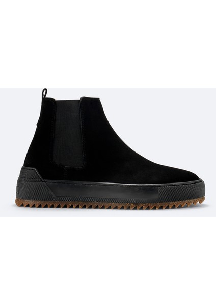 Erkek Siyah %100 Süet Esnek Taban Hafif Chelsea Bot B008009