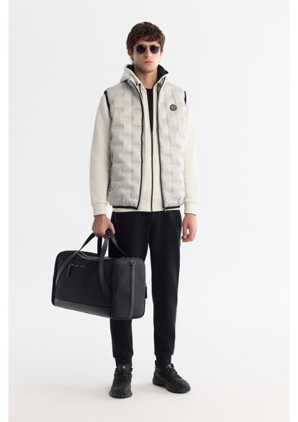 Erkek Gri Dik Yaka Su İtici Rüzgar Geçirmez Şişme Hafif Comfort Fit Yelek A42Y6505