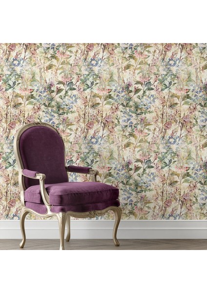 Pastel Renkli Orman Temalı Tek Parça Duvar Kağıdı -Isı ve Ses Yalıtımı Yırtılmaz