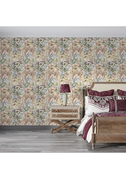 Pastel Renkli Orman Temalı Tek Parça Duvar Kağıdı -Isı ve Ses Yalıtımı Yırtılmaz modelleri