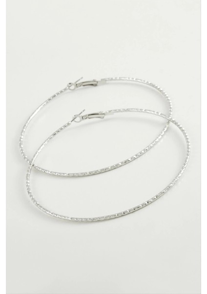 Burgulu Baklava Metal Halka Küpe 8-9-10 cm