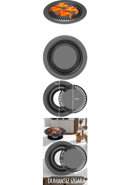 Hsnet Kokusuz Dumansız Izgara Su Hazneli Ocak Üstü Grill - M698K583-R37698 fiyatları