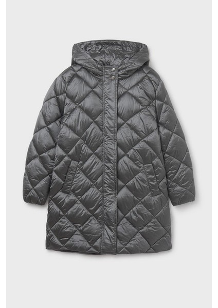 Kız Çocuk 10-18 Yaş Dolgulu Uzun Mont Gri fırsatları