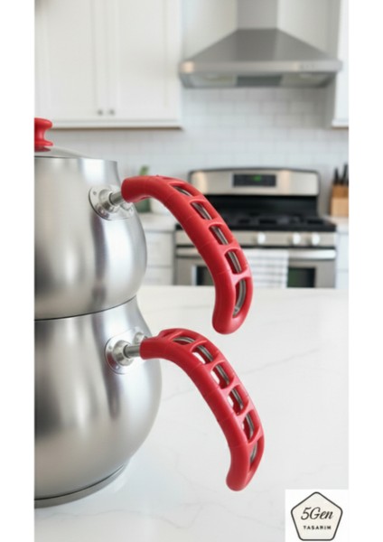 Demir Saplı Çaydanlık ve Tavaları Için Silikon Tutacak Seti
