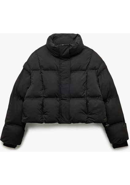 Dik Yaka Uzun Kollu Su Itici Crop Şişme Mont fırsatları