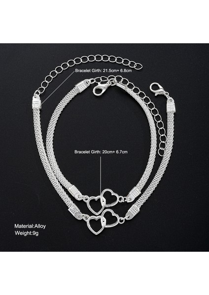 16041428 Retro Kalp Desenli Bağlantılı Bileklik ve Halhal (Yurt Dışından) fiyatları