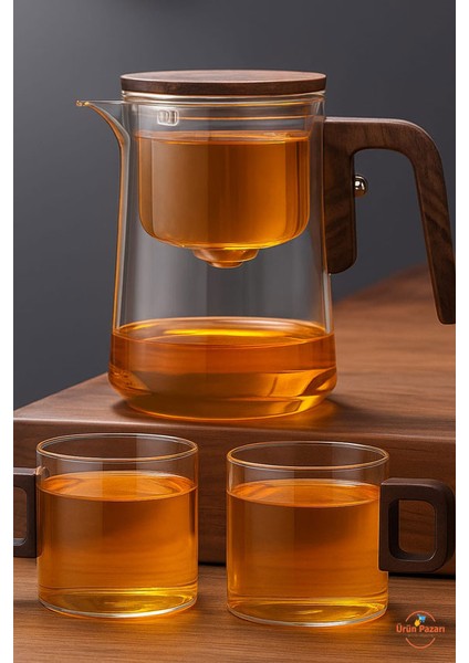 Otomatik Cam Demlik 2 Bardak Hediye