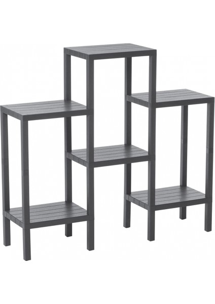 6 Raflı - Gri Modüler Ünite Plastik 108X100X29 cm (K95)