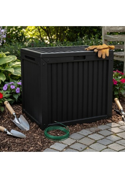 Çok Amaçlı Sökülebilir Kapaklı Kilitlenebilir Bahçe Balkon Kamp Sandığı Depolama Sandığı 130 Lt