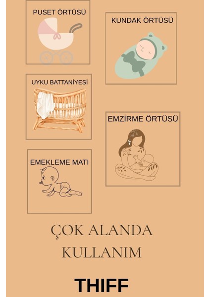 3’lü 80X80 %100 Pamuk Müslin Bebek Örtüsü Seti + Hediye Ağız Mendili | Nefes Alan Yumuşak Battaniye indirimleri
