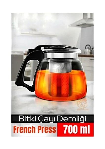 Süzgeçli French Press Cam Demlik 700 ml Bitki Çayı Demliği fiyatları