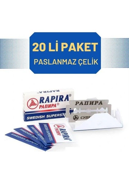 Rapira 20 Adet Çelik Tıraş Jileti