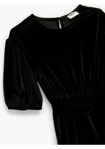 Balon Kollu Bisiklet Yaka Kadife Tulum modelleri