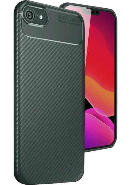 Apple iPhone 16E Uyumlu Kılıf Karbon Tasarım Kamera Korumalı Silikon Telefon Kılıfı Kapak