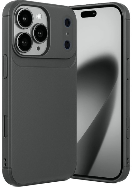 Apple iPhone 17 Pro Max Uyumlu Kılıf Karbon Tasarım Kamera Korumalı Silikon Telefon Kılıfı Kapak