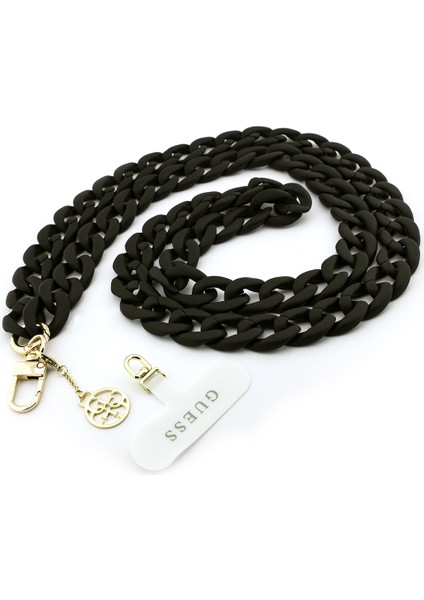 Orjinal Lisanslı 4g Metal Logolu Büyük Zincirli Çapraz Vücut Telefon Askı Kayışı 120CM Siyah