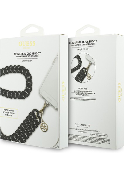 Orjinal Lisanslı 4g Metal Logolu Büyük Zincirli Çapraz Vücut Telefon Askı Kayışı 120CM Siyah modelleri