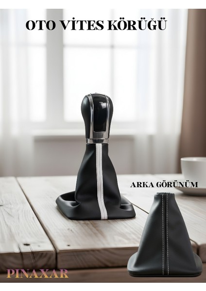 Vites Körüğü Siyah Deri Beyaz Şerit Spor Dikiş Özel Tasarım Tüm Araçlara Uyumlu modelleri