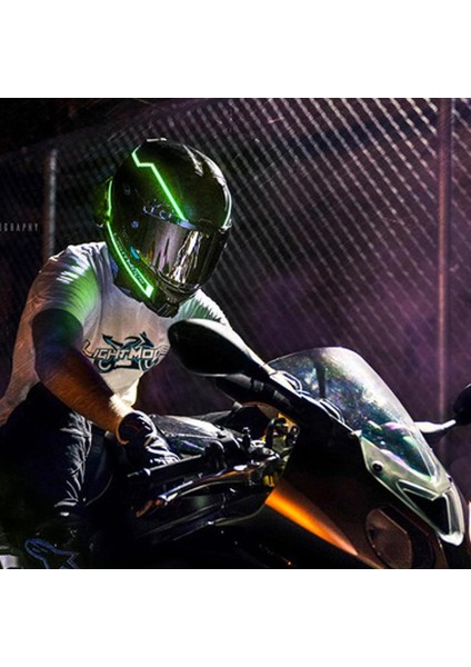 Reflektif Pilli Işık Şerit Kask Güvenlik Motosiklet Bisiklet Scooter LED Işık Gece Sürüş Şeridi fırsatları