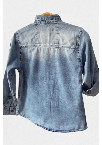 Mojo Erkek Çocuk 4-16 Yaş Cepli Kot Gömlek 20111 Mavi indirimleri