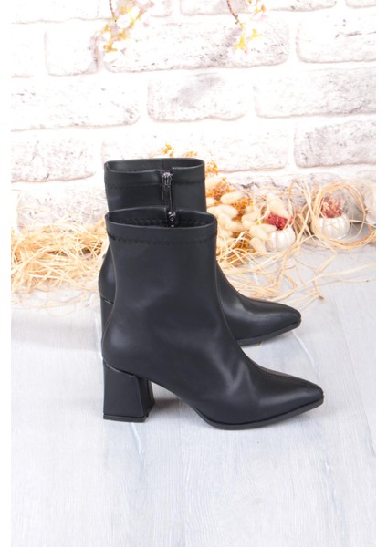 1193 Uraz Rahat 6 cm Kalın Topuk Yüksekliği Sivri Burun Kadın Bot indirimleri