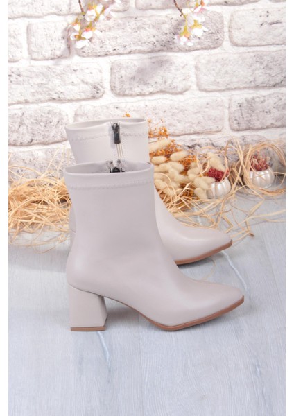 1193 Uraz Rahat 6 cm Kalın Topuk Yüksekliği Sivri Burun Kadın Bot indirimleri