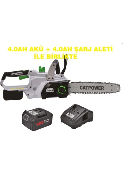 Catpower Akülü Testere (25CM) 4AH Akü + 4AH Şarj Cihazı