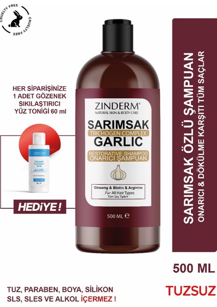 Trichogen Complex Güçlendirici Sarımsak Özlü Tuzsuz Şampuan | Dökülme Karşıtı & Onarıcı 500 ml