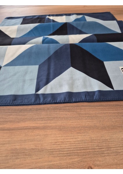 Geometri Desenli Mavi Soft Şal modelleri