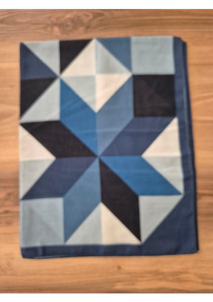 Geometri Desenli Mavi Soft Şal fırsatları