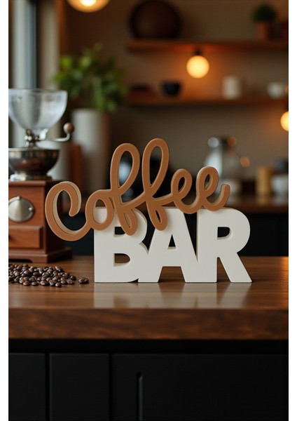 Coffee Bar Dekor Yazısı – Mutfak & Kahve Köşesi Süs Aksesuarı