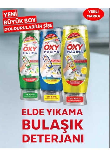 Mr. Oxy Maxima Elde Yıkama Bulaşık Deterjanı Yaban Mersini Kokulu 650 ml * 4 Adet ( Wc Blok Hediyeli ) modelleri