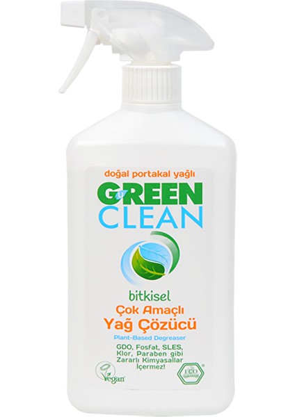 2 Adet Green Clean Bitkisel Çok Amaçlı Yağ Çözücü 500 ml