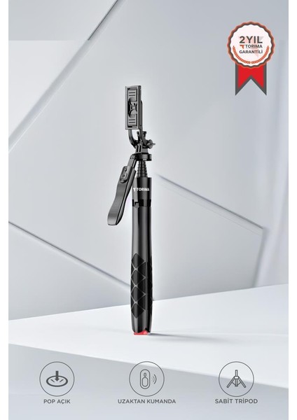 L17 Telefon - Kamera Tutucu Çok Amaçlı 1.8m Tripod (Selfie Çubuğu + Tripod)