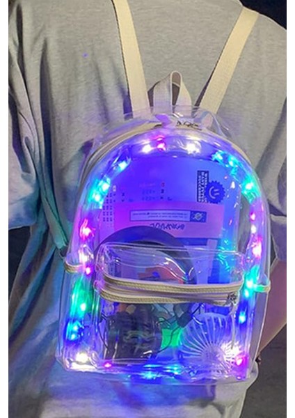 Renkli LED IşıklI Şeffaf PVC Sırt Çantası fiyatları