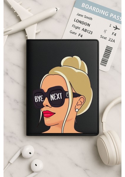 Tüm Ülke Pasaportları Için Siyah Vinleks Deri Pasaport Kılıfı Kabı Bye Next