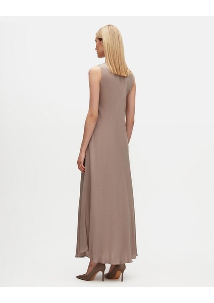 T25Y-4034 Mıssdalıda Verev Kesim Cupro Elbise fırsatları