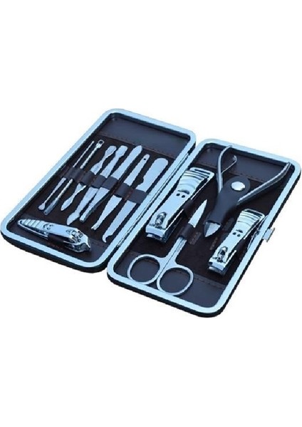- Profesyonel Manikür Seti - Paslanmaz Çelik - 13 Parça - Çantalı