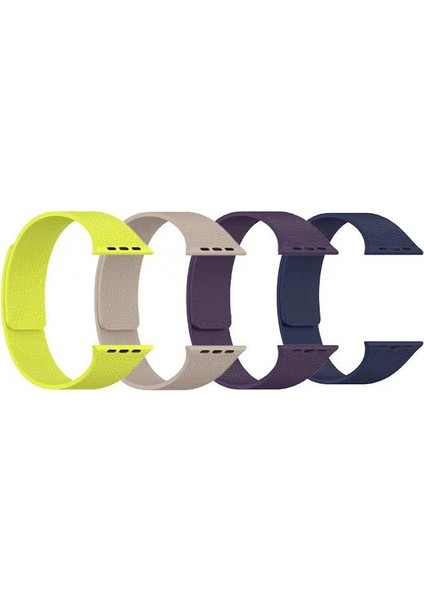 Apple Watch Series 11/10(42MM)/9/8/7/SE3/SE2/SE Uyumlu 38/40/41MM Deri Görünümlü Yumuşak Dokulu Manyetik Mıknatıslı Kordon