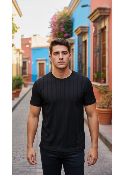 Unisex Kısa Kol Bisiklet Yaka