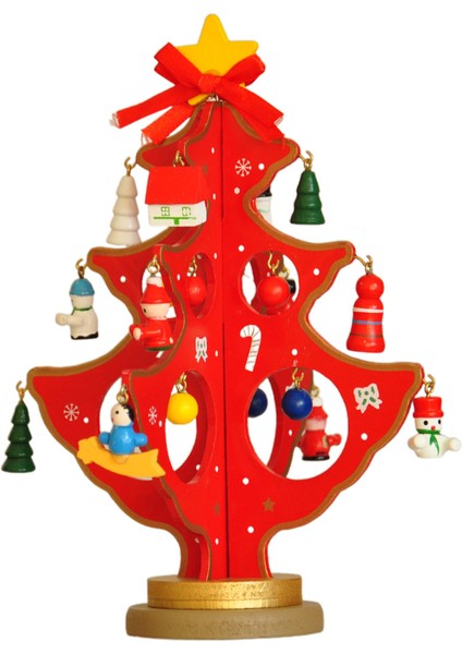 Yılbaşı Ahşap Dekor 20 cm -Çam Ağacı Kırmızı- fiyatları