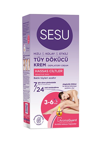 3 Adet Sesu Tüy Dökücü Krem Hassas Ciltler 40 ml
