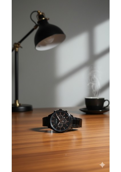 Erkek Kol Saati Siyah Renk, Takvimli Siyah Kadran - Şık Metal Kordon, 2 Yıl Garantili fiyatları