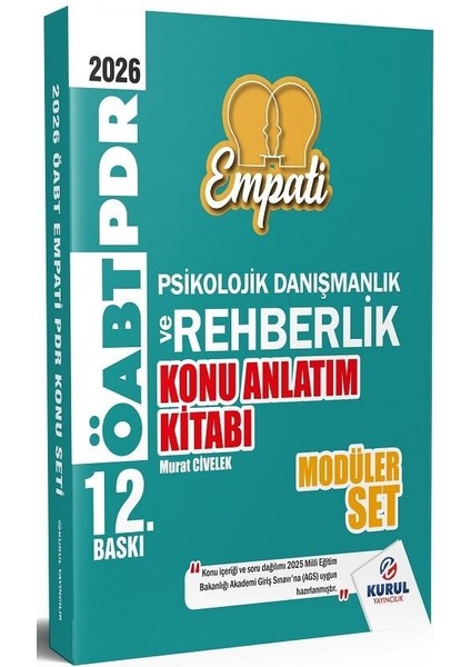 Kurul 2026 Öabt Meb-Ags Rehberlik Empati Konu Anlatımlı Modüler Set 12. Baskı - Murat Civelek Kurul Yayıncılık