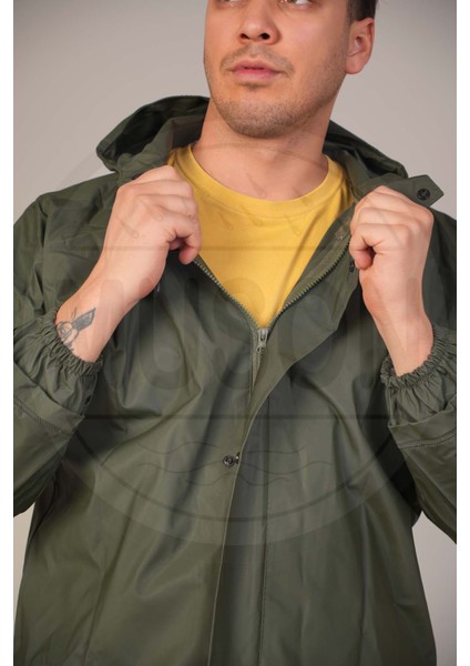 Fermuarlı Spor Yağmurluk Takımı Ceket ve Pantolon Su Geçirmez Rüzgar Dayanıklı Yeni Nesil Yaka